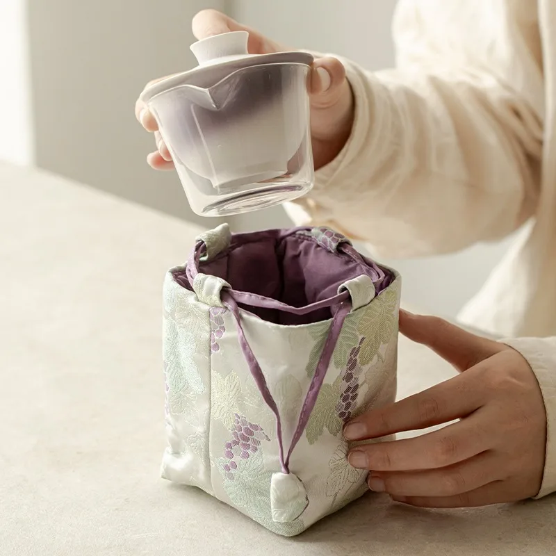 Ceramic Travel Tea Set For Single Person Outdoor Portable Kuaike Cup, One Pot, Two Cups, Household Kung Fu Tea Set For Ladies