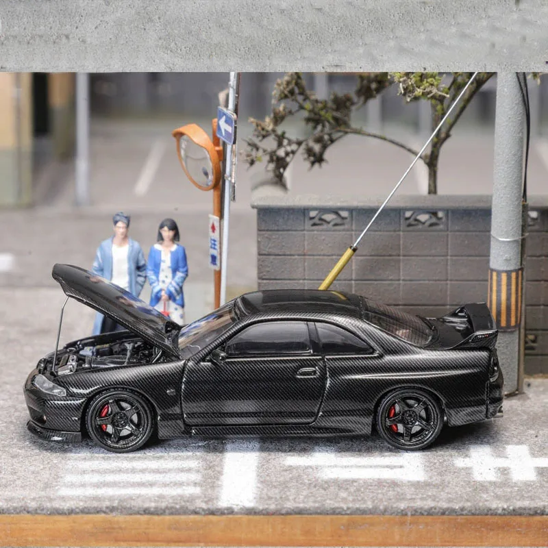 Diecast Original 1:64 Scale Nissan GTR Skyline R33 BCNR33 Simulation Alloy Car Model Static Collectible Toy Gift Souvenir