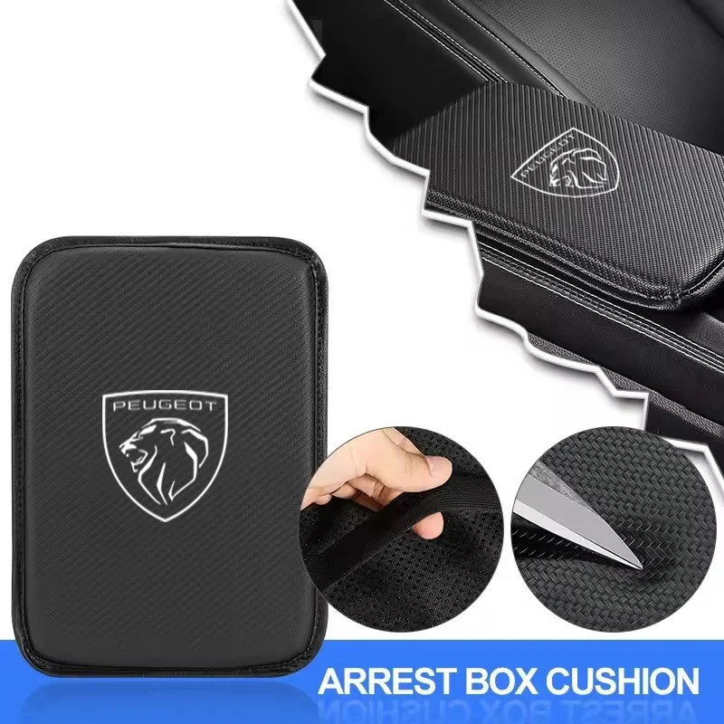 1PCS Car Interior Accessories Armrest Cushion Center Console Protective elbow Rest Pad For Peugeot 206 207 307 3008 2008 308 408