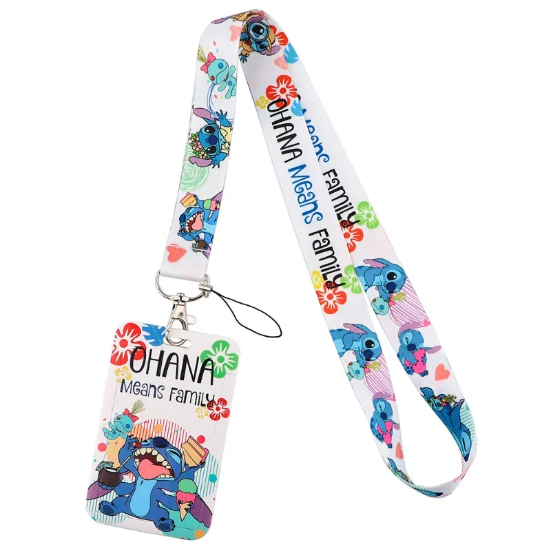 

Disney Stitch Series Badge Holder with Long Lanyard for ID Card Campus Transit Anti Loss Cute Design School Office Use