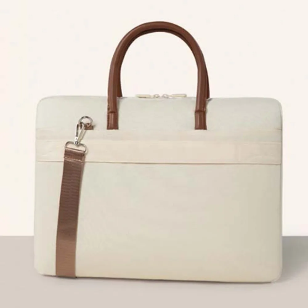

Shoulder Strap Business Laptop Bag Briefcase Solid Color Portable Laptop Bags Simple with Handle Laptop Shoulder Bag Travel