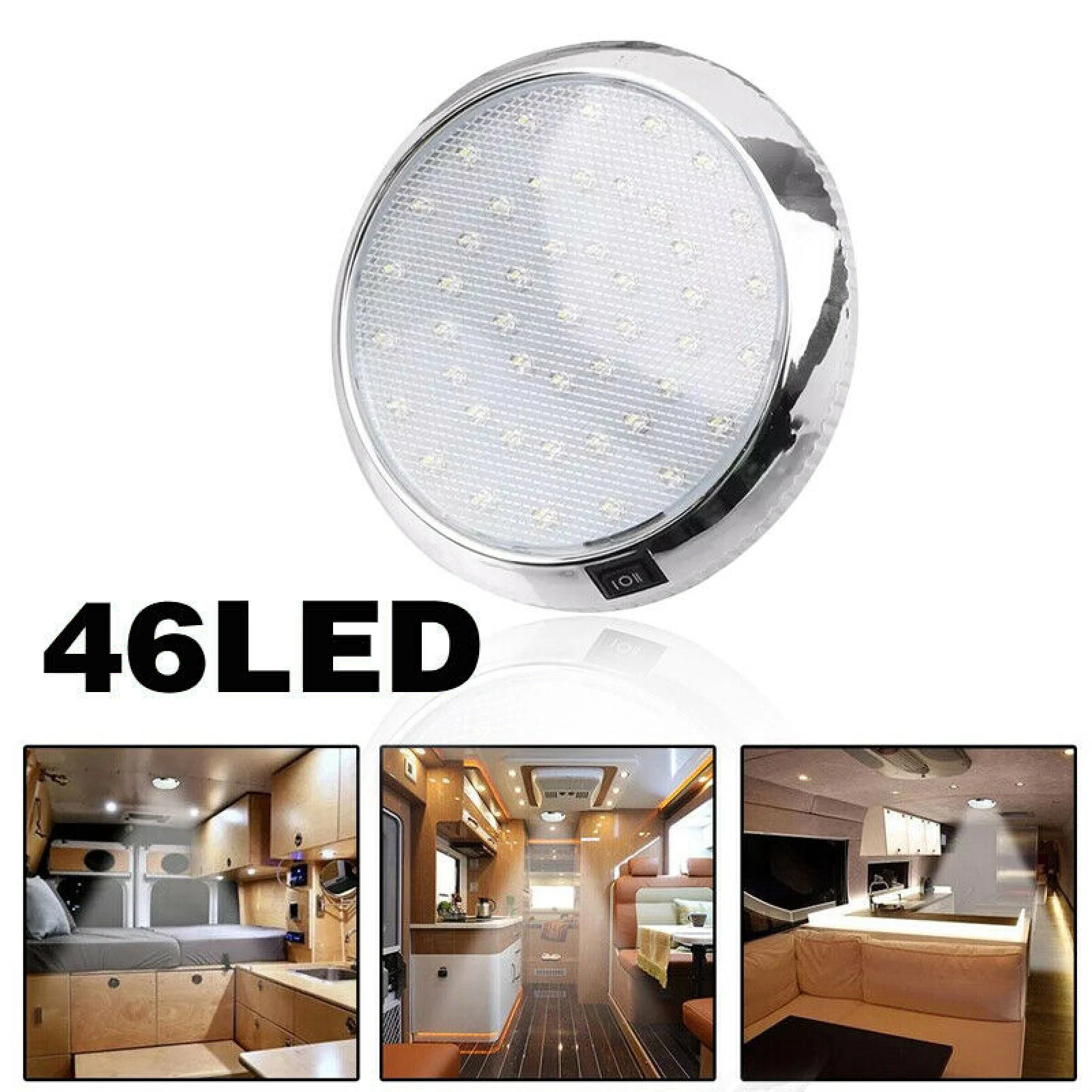 46 led luzes da cabine de teto 12v carro caravana van reboque leitura interior super tronco decoração luzes branco acessórios automóveis
