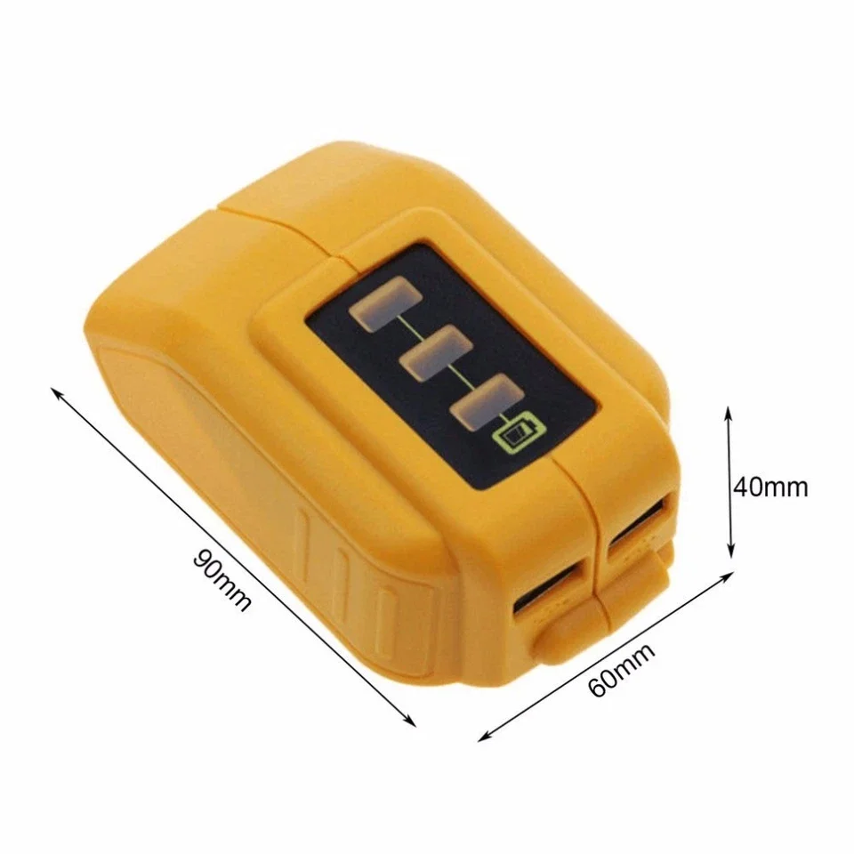 محول بطارية محول USB مزدوج لبطارية ليثيوم أيون 10.8 فولت-20 فولت مع دائرة قصيرة/حماية التيار الزائد مصدر طاقة محمول