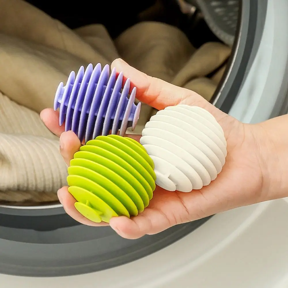 3pcs Reusable Soft Rubber Laundry Balls Anti Entanglement Colorful Washer Clothes Wash Ball Household Laundry Protective Ball