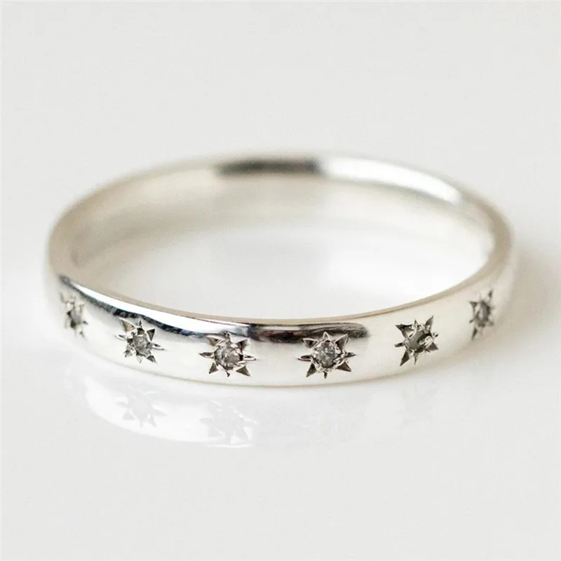 Women's 925 Sterling Silver Simple Thin Wedding Ring