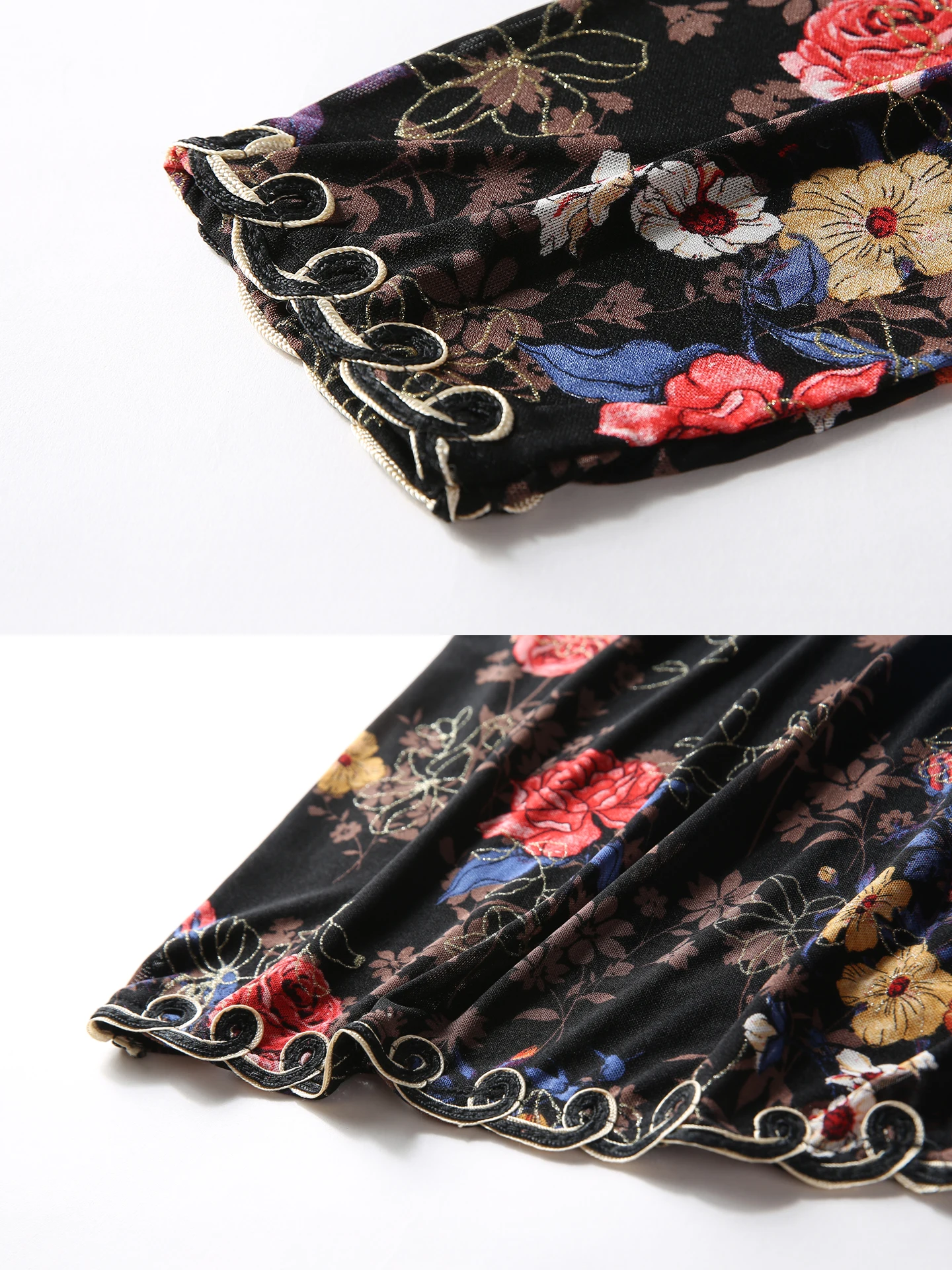 Top ampio per coprire la pancia e dimagrire - Camicia piccola nobile ricamata che riduce l'età, dimagrante e ricamata da donna di grandi dimensioni
