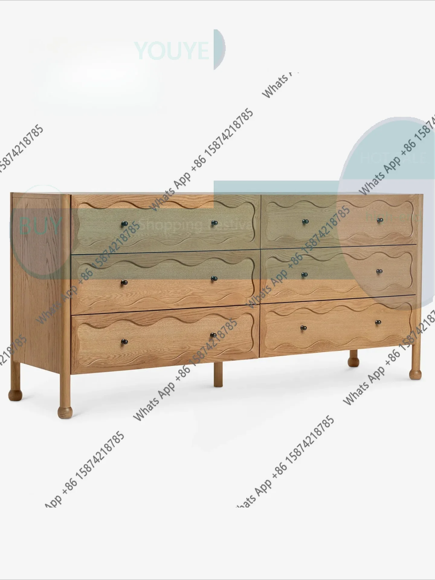 hjkj Cv Designer Second-hand Chest Of Drawers Living Room Wall Storage Sideboard Entrance Cabinet Solid Wood Vintage Log Style B