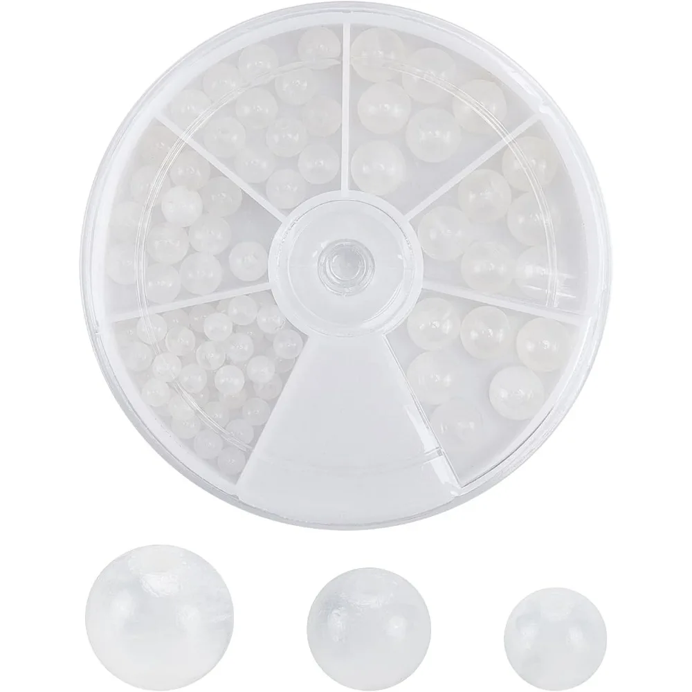 82Pcs 3Sizes 4mm 6mm 8mm Selenite Round Beads Selenite Beads Round Spacer Loose Stone Beads Polished Selenite making kit