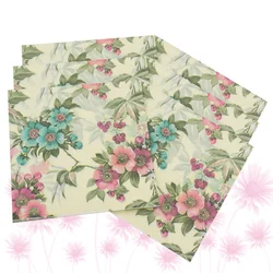 20 servilletas de té de papel para fiesta, pañuelos faciales para toallas de colores, impresión de flores