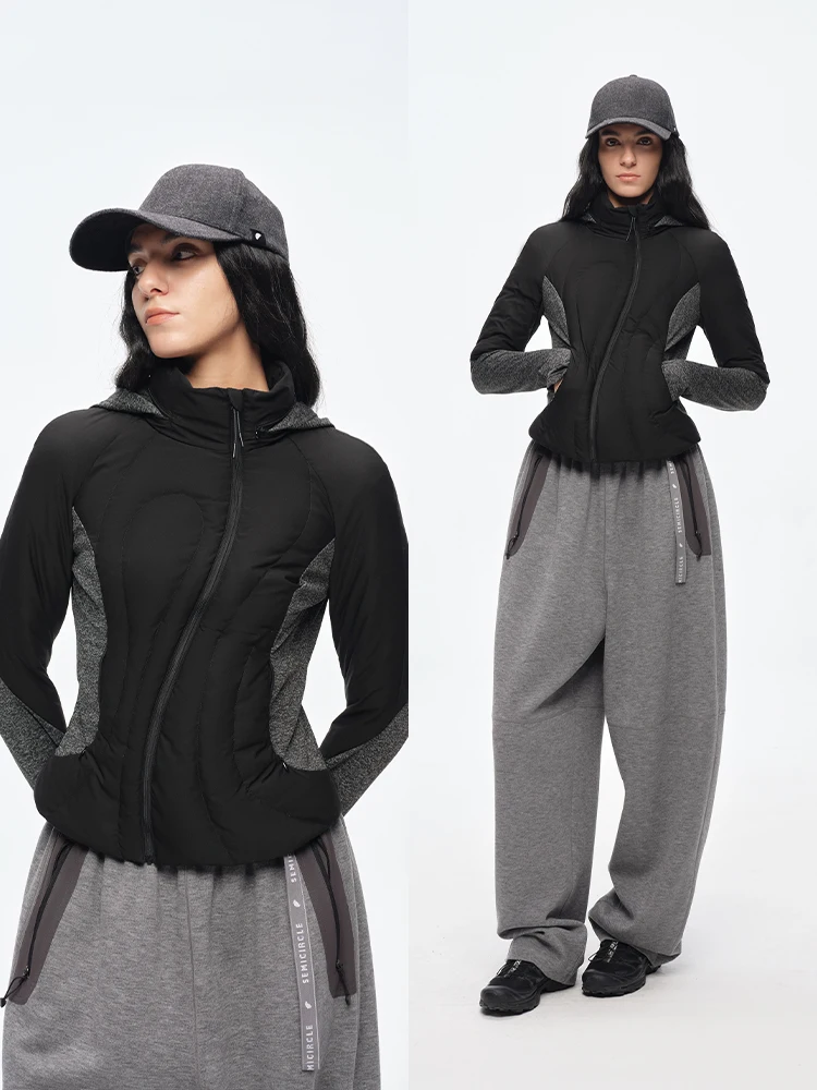 

Легкая асимметричная куртка Slim Fit с декоративной строчкой для женщин, повседневная, однотонная, из полиэфирного волокна, с длинными рукавами