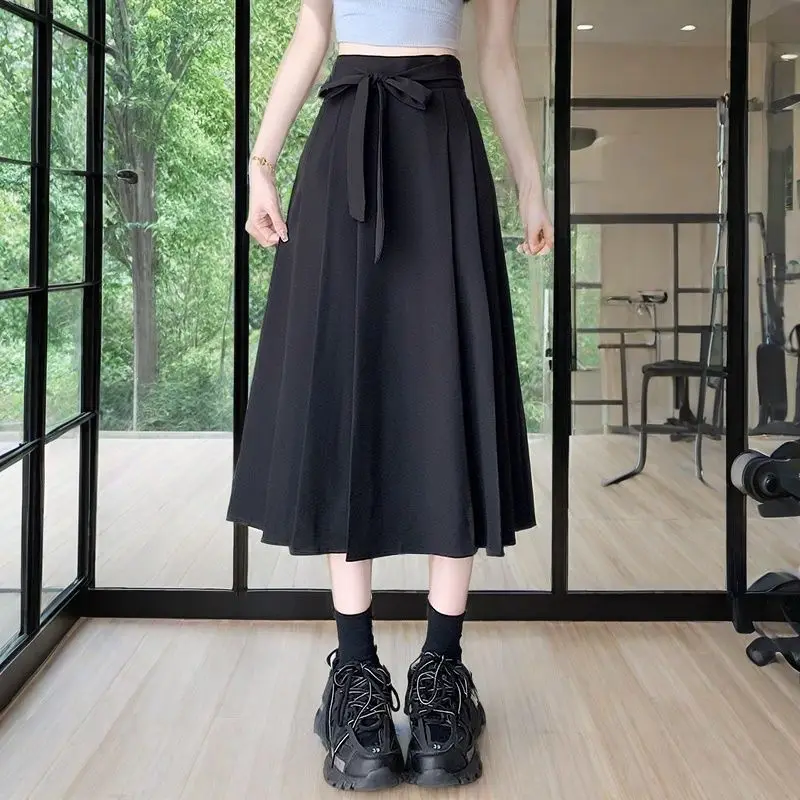 ربيع وصيف جديد Sle حزام رفيع عالية الخصر التخسيس تنورة طويلة ميدي الدكتور إلي المتضخم هملين f طول Faionable