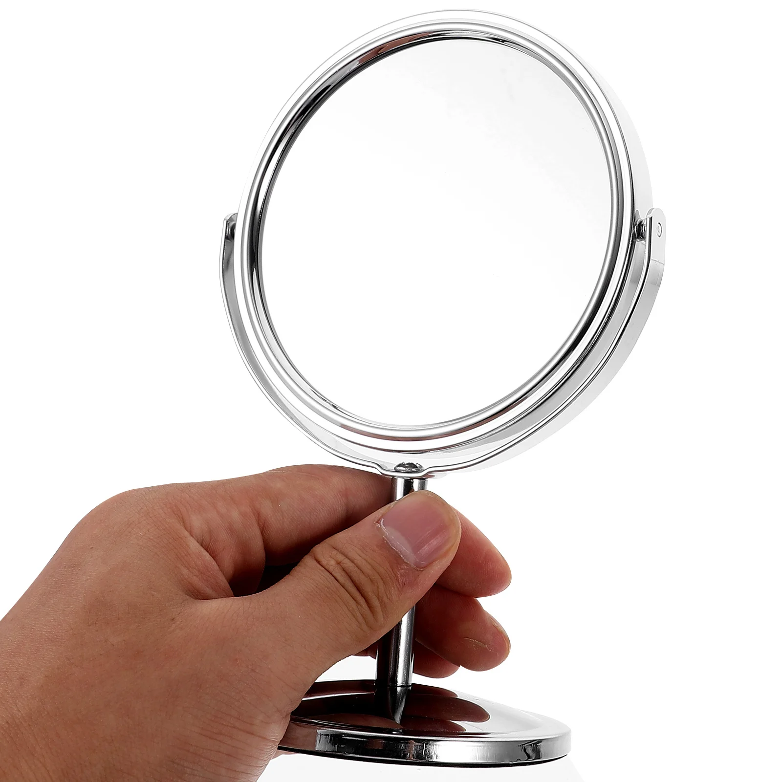 Tabletop Makeup Mirror Double Sided Metal Rotating Vanity Mirror 360 Degree Adjustable for Dressing Room Bedroom Bathroom