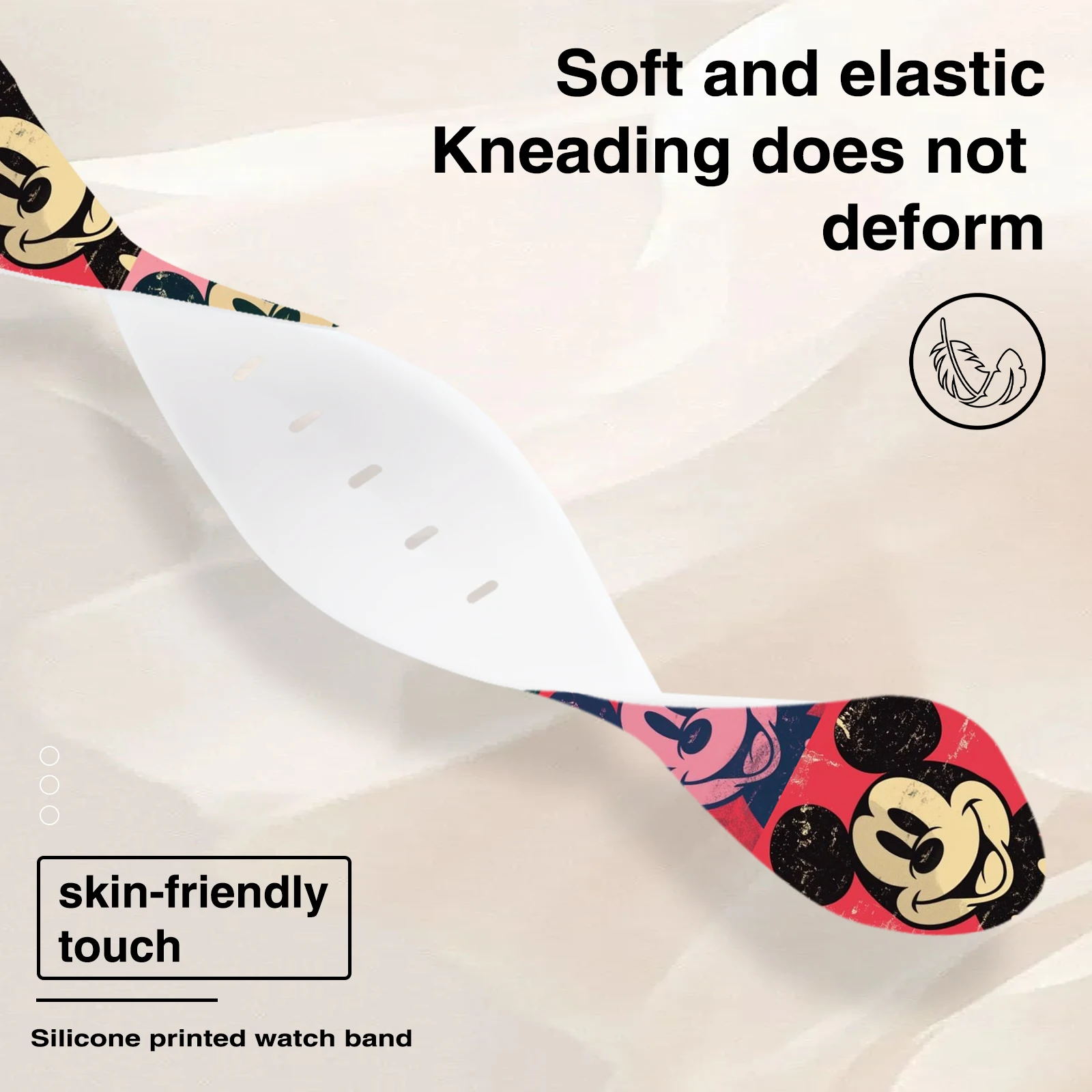 สายรัดลายพิมพ์มิกกี้ซีรีส์ดิสนีย์เหมาะสำหรับแอปเปิ้ลวอทช์ 11/10/9/8, ไอวอทช์แบบเปลี่ยนได้ 49 มม./46 มม./44 มม./42 มม./41 มม.