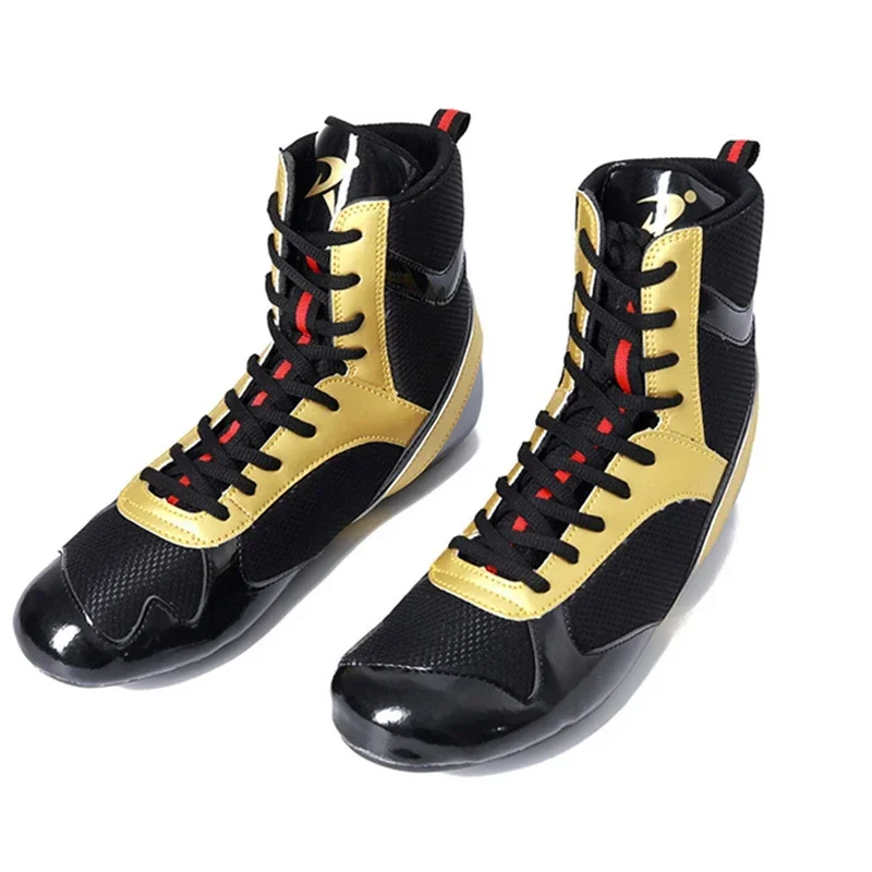 Size 35-46 Kid Adult Sports Fighting Training High Top Shoes Boxing Shoes Wrestling Gym Weightlifting Indoor Squat Shoes