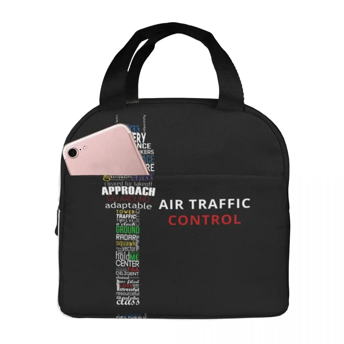 Air Traffic Controller Insulated Lunch Bag for Women Resuable Pilot Air Fighter Cooler Thermal Bento Box Office Picnic Travel