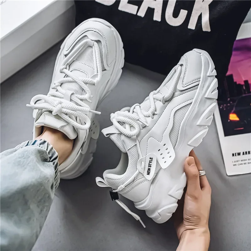 Men's Shoe Breathable Thick Soled Casual Sneakers Outdoor Running Four Seasons New Tennis Men Soft Soles Comfort Male Sneakers image 3