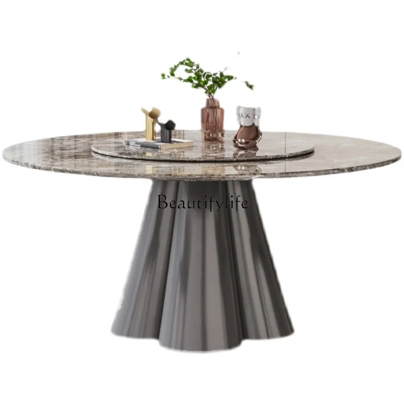 

*Italian light luxury modern luxury stone dining table marble high-end large and small apartment slate