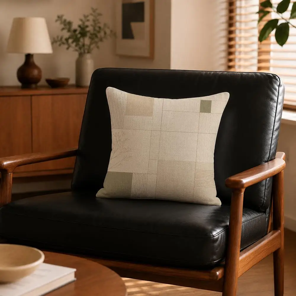 Aesthetic Japandi Cushion Cover Cushion Covers Natural Linen Breathable Sofa Bedroom Decor Pillowcase