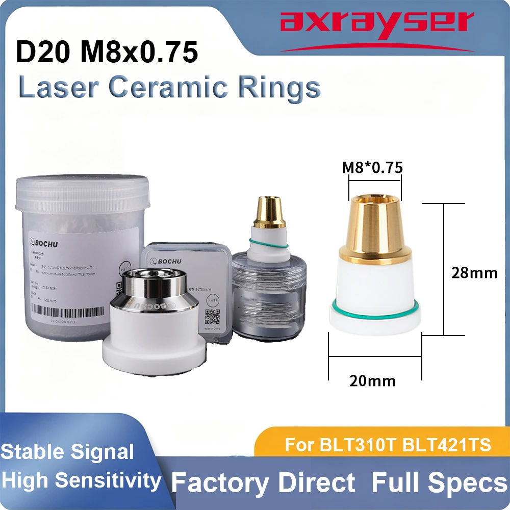 BOCI BOCHU D20 M8x0.75 3D Laser Ceramic Rings Ceramic Nozzle Holder Parts For BLT310T BLT421TS Laser Cutting Machine