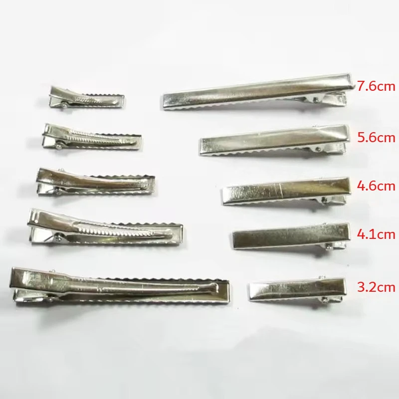 50pcs Hair Alligator Clips Metal Single Prong Duck Bill Hair Clips Flat Top with Teeth Curl Clips for Hair Accessories DIY view 6