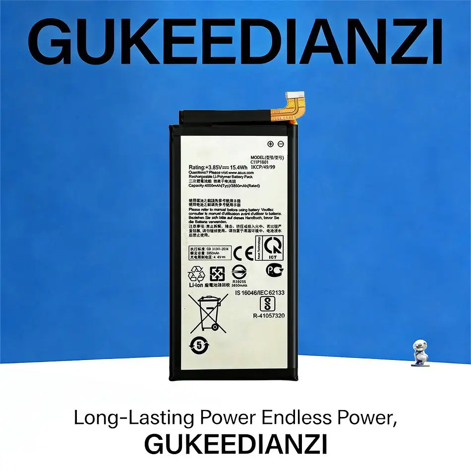 

For Asus Rog 1 ZS600KL Z01QD Game Phone Durable 4000mAh C11P1801 High Performance Mobile Phone Battery