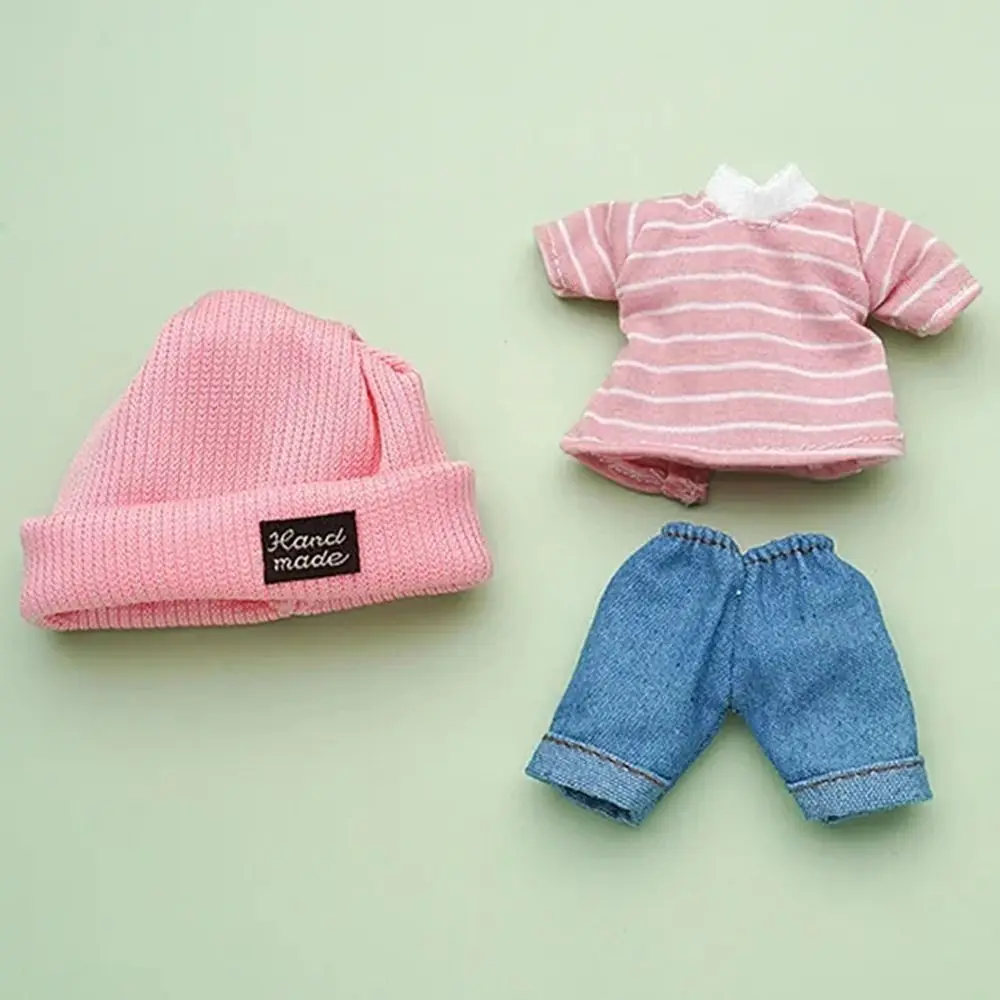 Dolls Accessories Dress Up Doll Clothes Summer Shorts Knitted Hat Doll T-shirt Mini Outfit Doll Jeans Pants Girls Toy