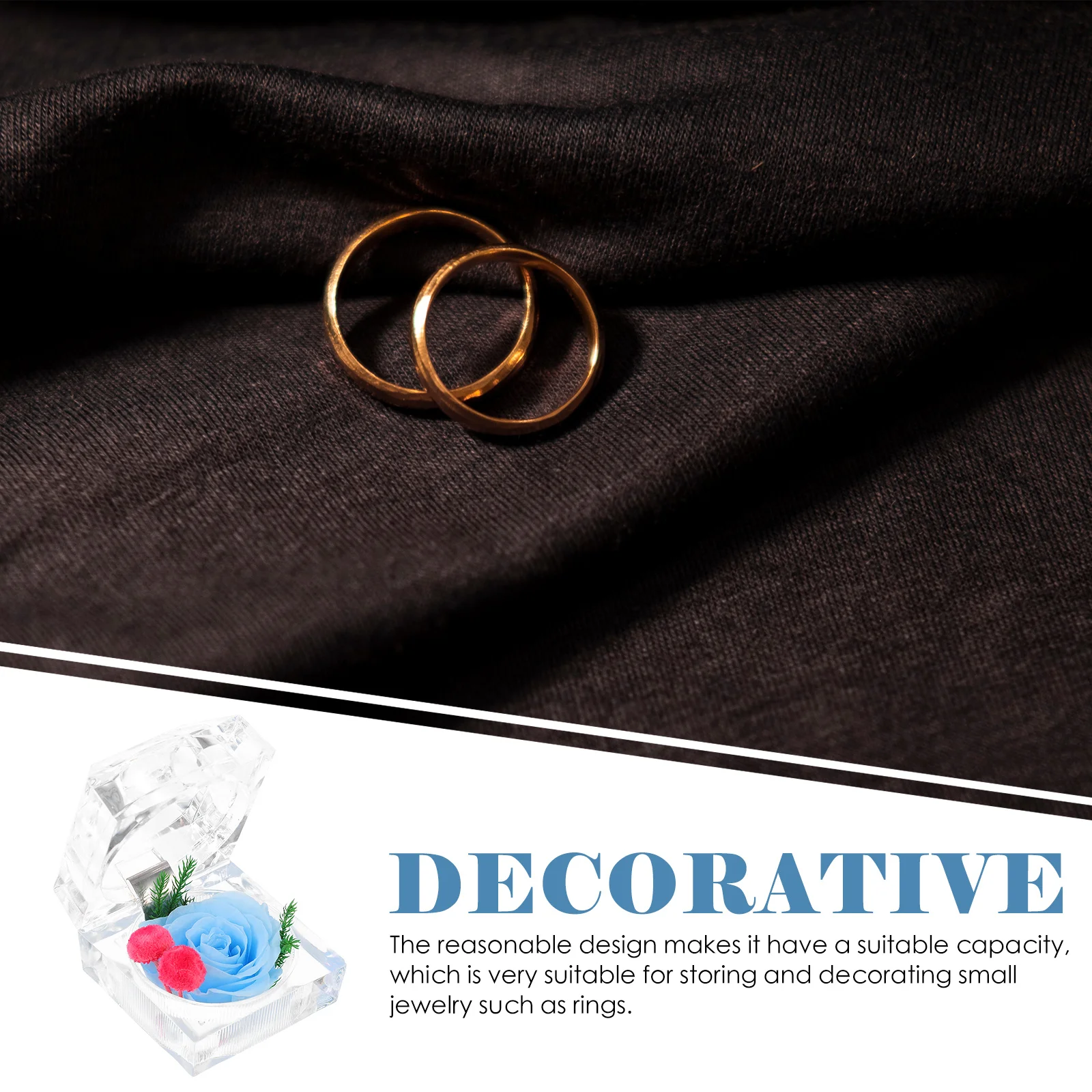 

1Pcs Rose Flower Jewelry Box Preserved Bloom Case Stylish Ring Earring Organizer Beautiful Decorative Accessory for Home Gift