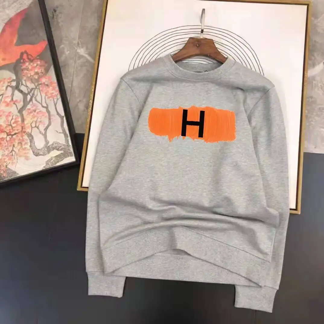 

Весна, осень и зима, новый H-тренд, мужской и женский свитер с круглым вырезом, майка, повседневная и универсальная, бархатная, теплая