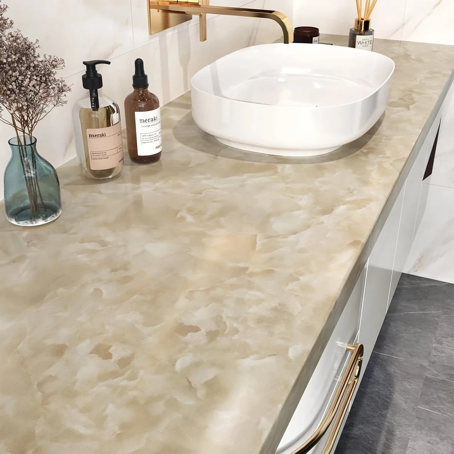 주방 기름 방지 필름 스토브 방수 습기 방지 벽지 조리대 자가 접착 캐비닛 리노베이션 타일 대리석 스티커