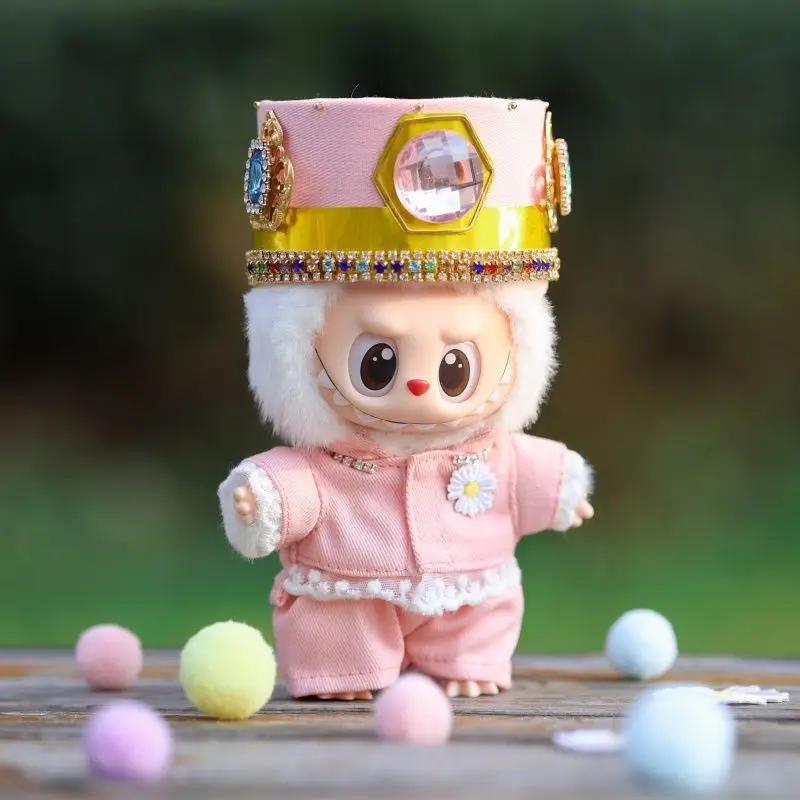 For 15/17cm Labubu Clothes Sitting Party Sunflower Pendant Vinyl Doll Clothes Replacement Set Trendy Set Accessories customized