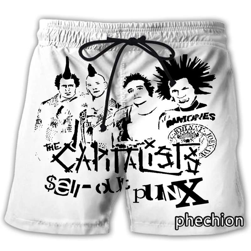 phechion New Fashion Men/Women The Casualties Band 3D Printed Casual Shorts Streetwear Men Loose Sporting Shorts L156