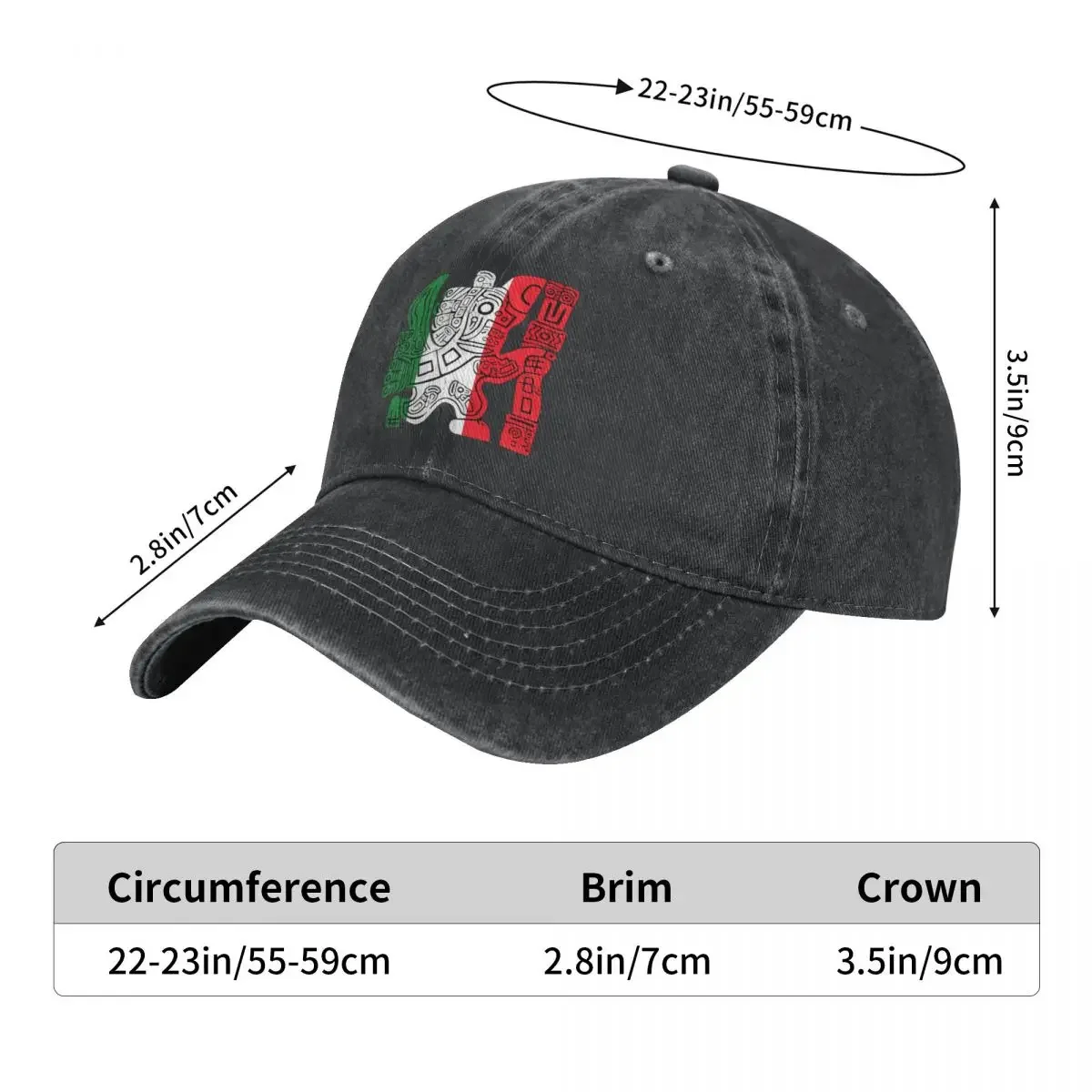 Hecho En Mexico Aztec Baseball Cap Fitted Retro Female Male Washed Trucker Hat Wholesale Print Hiking Fishing Baseball Caps Gift