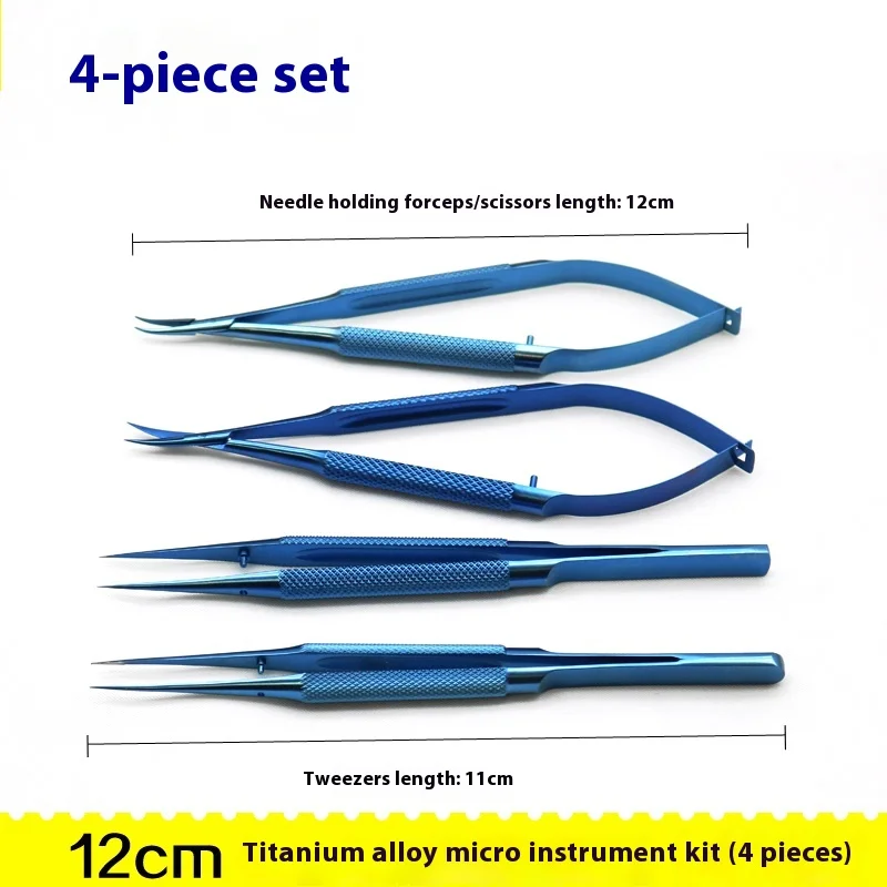 Instrumentos Cataract Set Phaco Set Tweezers Needle Holders 4pcs/set Ophthalmic Microsurgical Instruments