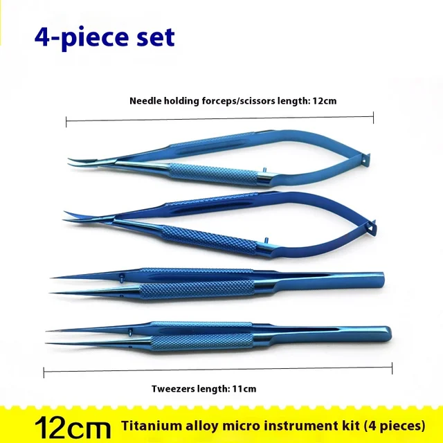 Instrumentos Zestaw do operacji przeciwwoskowanych Zestaw Phaco Pęsety Uchwyty igłowe 4 sztuk/zestaw Okulistyczne instrumenty mikrochirurgiczne
