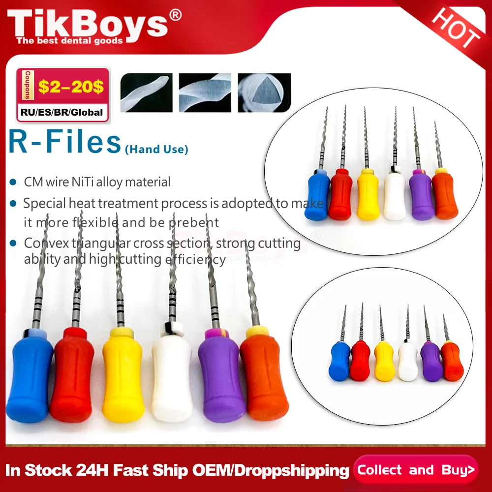 

Dental NiTi Hand Use Heat Activated Super Rotary Endo File Endodontic Root Canal Files 25mm 6Pcs/Pack F4 F5 Dentist Instruments