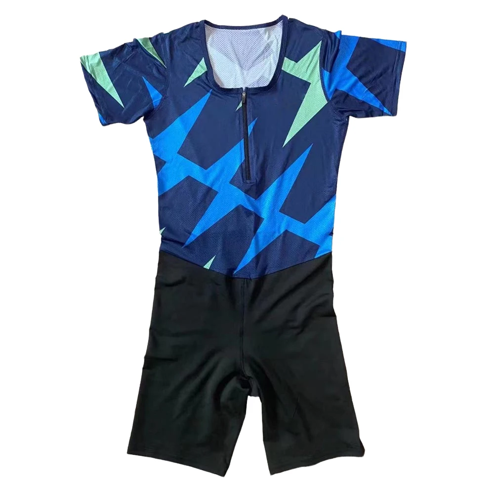 Men One-piece Suit Track and Field Suit Marathon T-shirt Man Elite Leggings Sports Shorts Fast Running Speedsuit Middle Pants