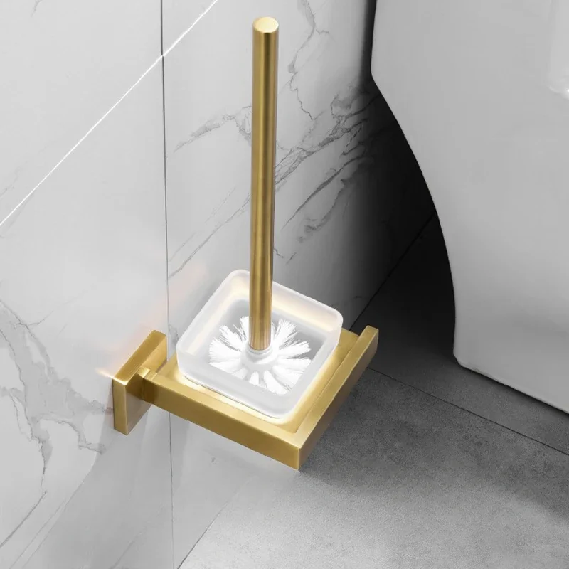 Bathroom shelf, storage supplies, toilet brush holder, stainless steel 304 gold bathroom hardware pendant