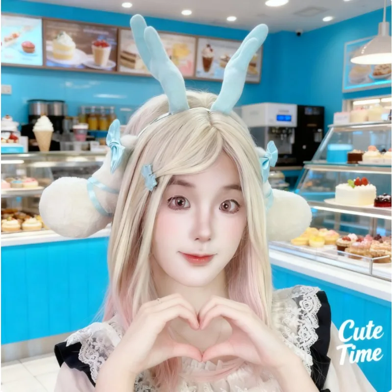 Plush Deer Antler Headband For Women Girls Anime Cosplay Costume Accessory Halloween Christmas Party Hair Clip