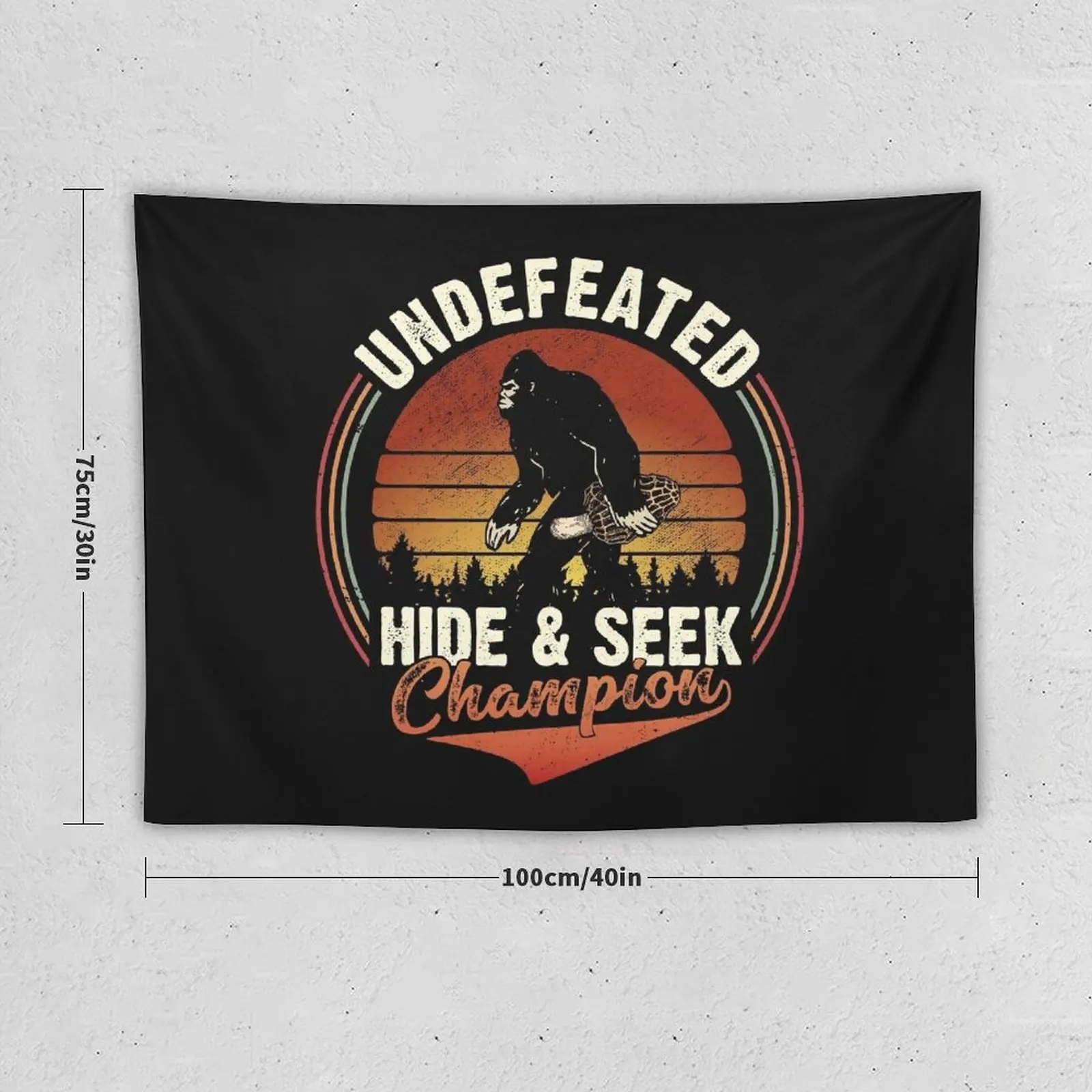 Undefeated Bigfoot caring Morel Mushroom Hide and Seek Champion funny vintage graphics Tapestry Home Decor Decor For Bedroom