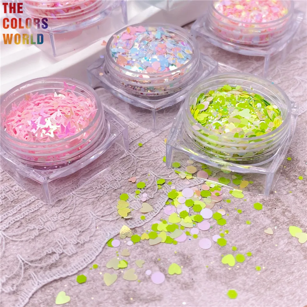 TCT-931 Lovely Colors Sparkle Sequins Glitter For Nails Art Holiday Cards Party Festival Fingers Decorations Makeup Paillettes