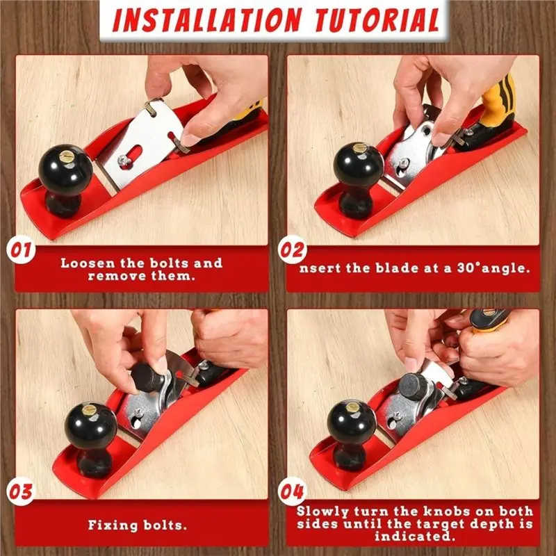 Hot Sale-Woodworking For DIY Door Installation Trimming Tool- Hand Planer With 2 Inch Blade Adjustable Smoothing Wood Plane