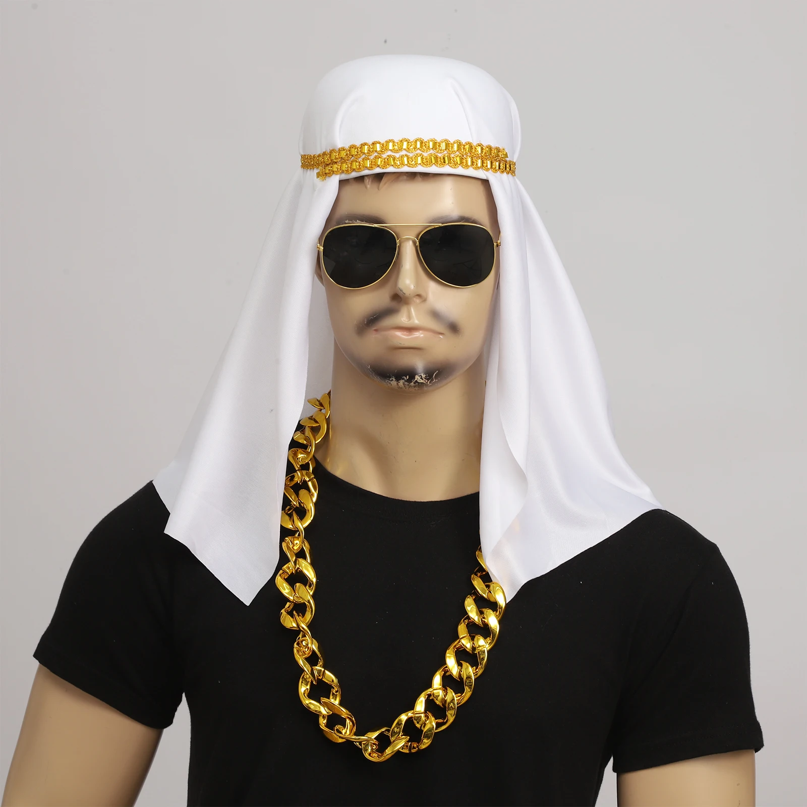 1 Set Arabia Arabischer Arabischer Prinz Männer Cosplay Sets Kostümzubehör Purim Halloween Versorgung Requisiten für Mottopartyfotografie