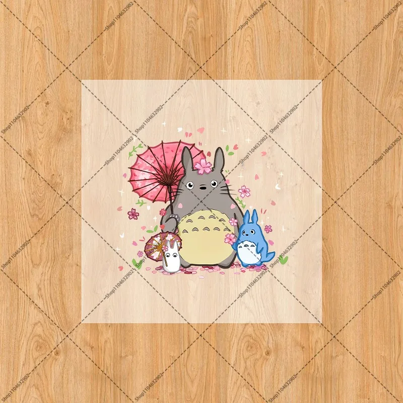 Totoro Iron on Patches Washable Heat Thermal Transfer Stickers Anime Cartoon Character Derivative Peripherals DIY Sticker Gifts view 3