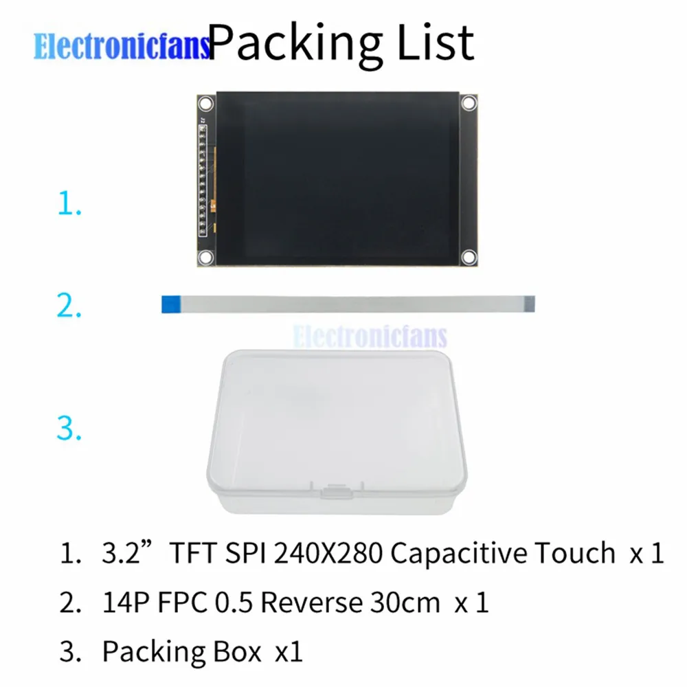 3,2 Zoll TFT LCD Touchscreen-Display-Modul 240*320 SPI Seriell für Arduino R3 Mega2560 Entwicklungsboard – Detail 8