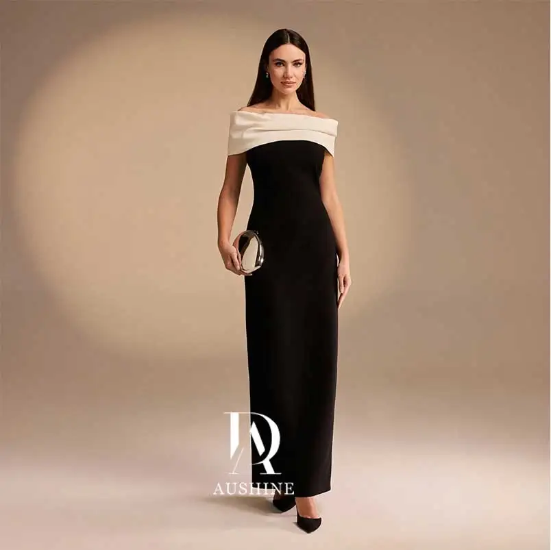 Aushine Customized Birthday Evening Dress Ankle Length Short Sleeves Summer Elegant Wedding Party Gowns For Women Arab 2024