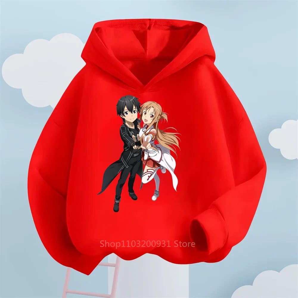 فن السيف على الإنترنت-كنزة بغطاء رأس أنيقة غير رسمية للأطفال ، تصميم كرتون رائع ، مثالية للارتداء في الهواء الطلق ، من سن 3 إلى 14 سنة ،