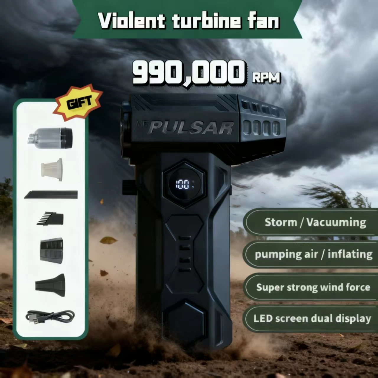 850000 دورة في الدقيقة منفاخ الهواء X11 سوبر قوية منفضة الهواء المضغوط استهلاك الكهرباء عرض الهواء فراغ منفاخ مروحة نفاثة للسيارة #1