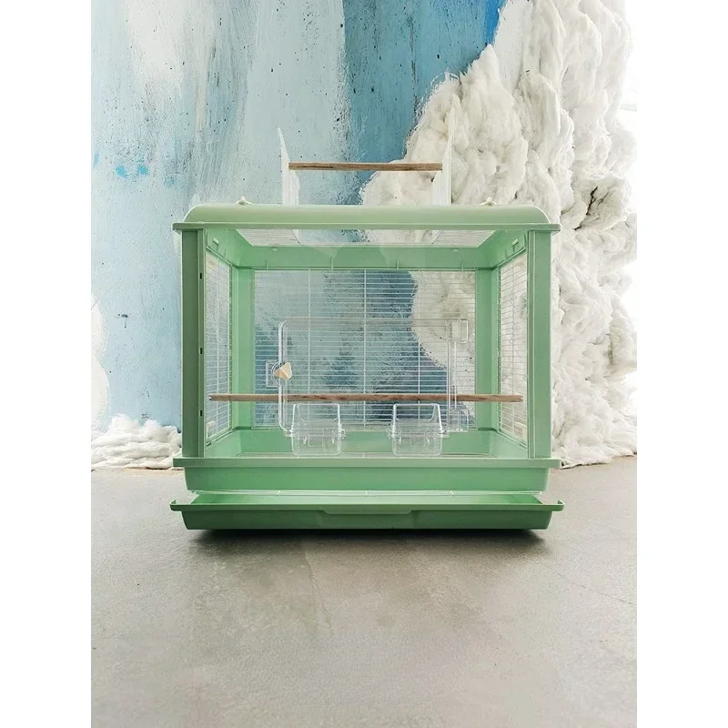 

-Tiger Peony Parrot Horizontal Wire Cage Home Splash-proof Luxury Villa Metal Cage Large Acrylic