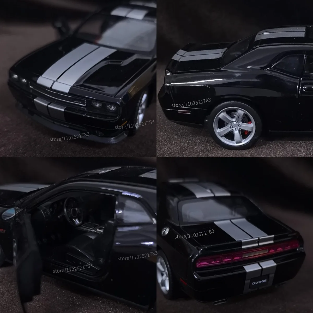 Modèle de voiture Dodge Challenger SRT 2012, échelle 1:24, véhicule de luxe, réplique Miniature, jouet cadeau de noël pour enfant