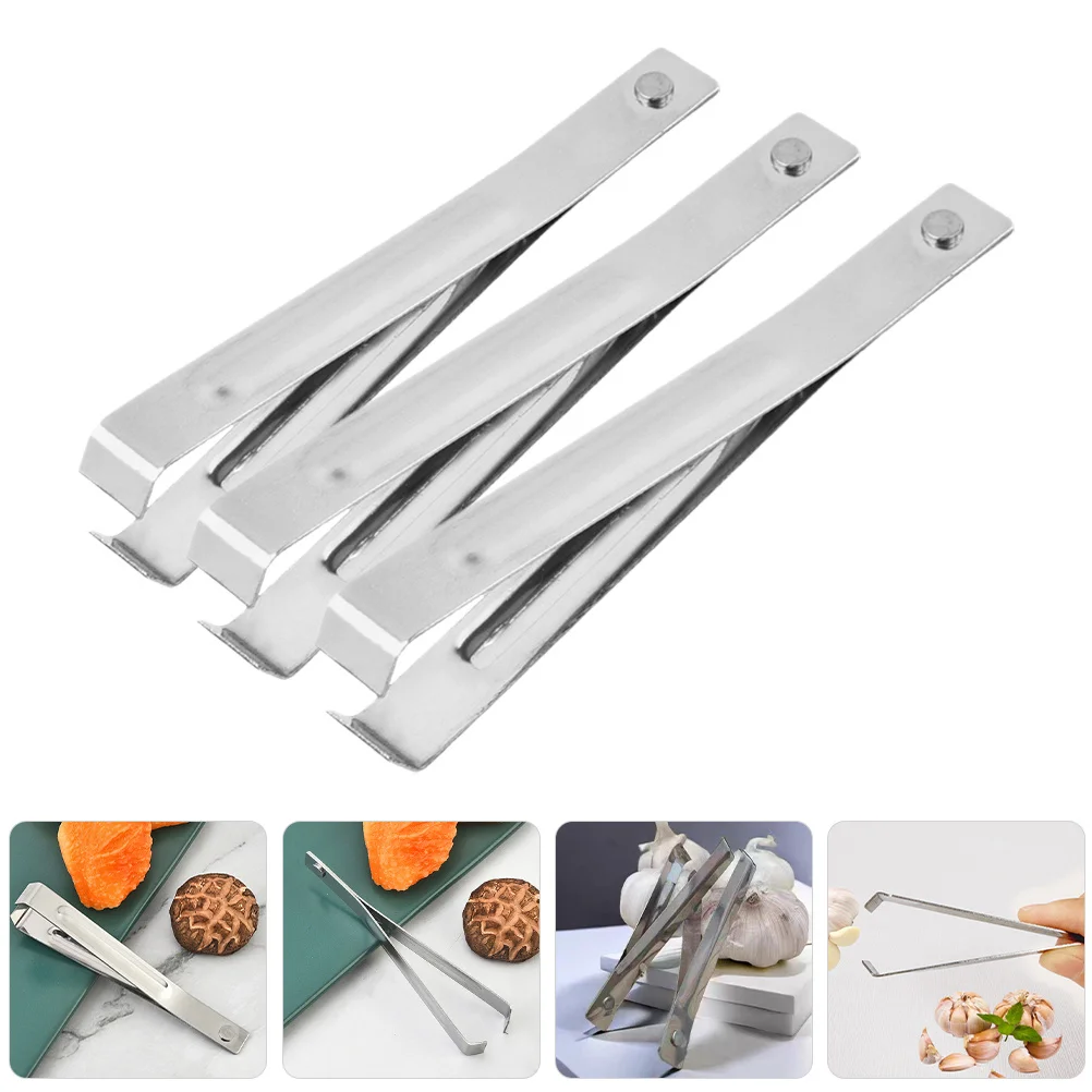 

3Pcs Stainless Steel Garlic Peeler Tool Easy Peel Vegetables Finger Safe Reusable Kitchen Tool Garlic Tweezer